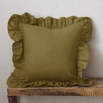 Soft Ruffled Pure Linen Cushion & Pillowcase Covers - 11 Colours