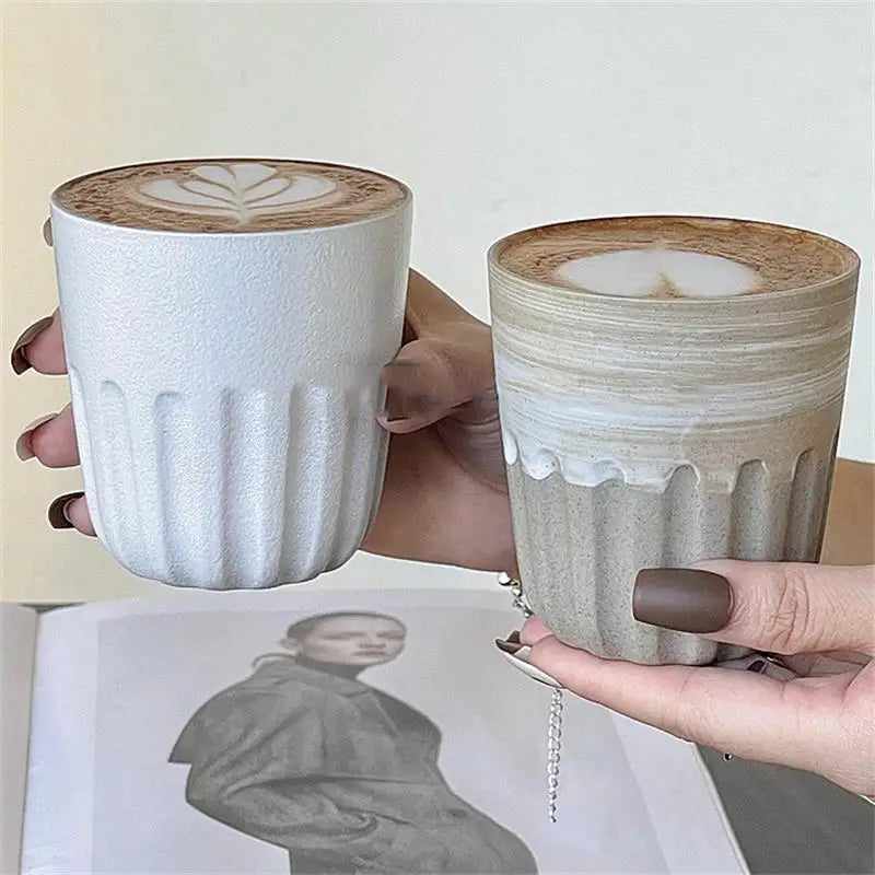 Set of 2, 4 & 6 Premium Stoneware Ceramic Coffee Tumbler Mugs - 5 Colours