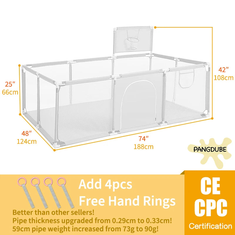 PANGDUBE Baby Playpen – Indoor Safety Fence & Ball Pit Playground for Kids 6 Months to 6 Years