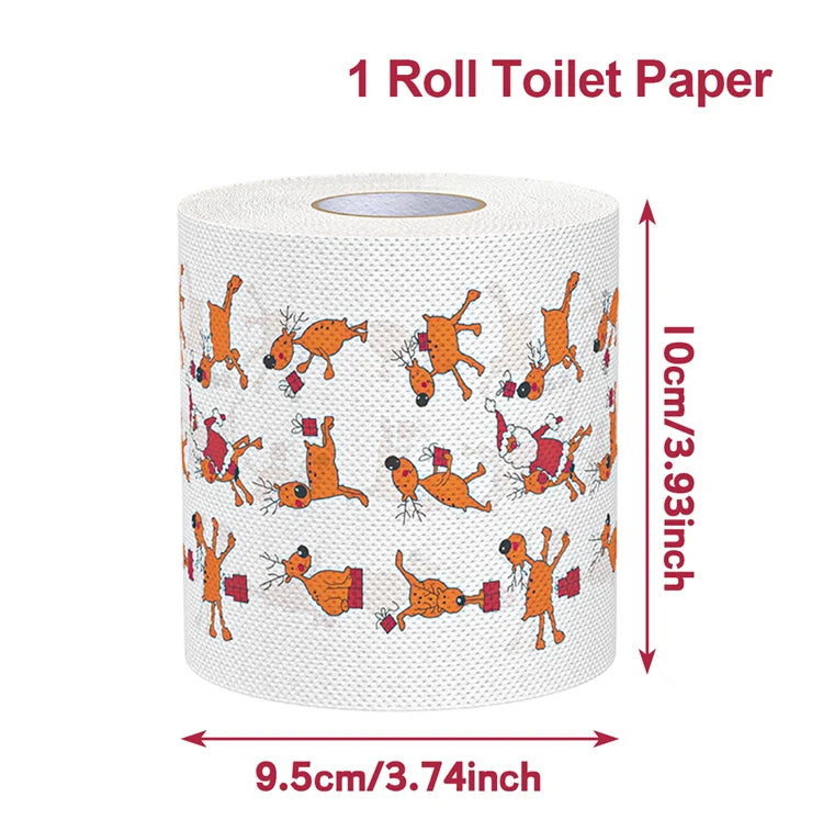 Christmas Toilet Paper Roll – Funny Merry Christmas & Happy 2026 New Year Tissue for Holiday Bathroom Décor
