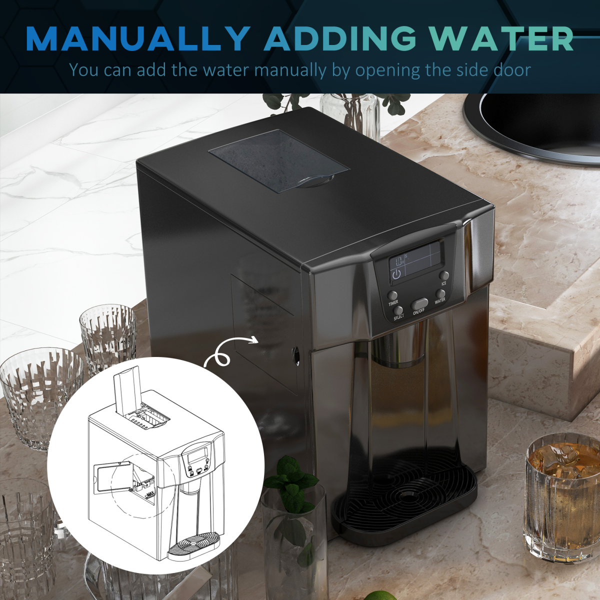 ChillMate Ice Maker & Water Dispenser – No Plumbing, Compact & Efficient!