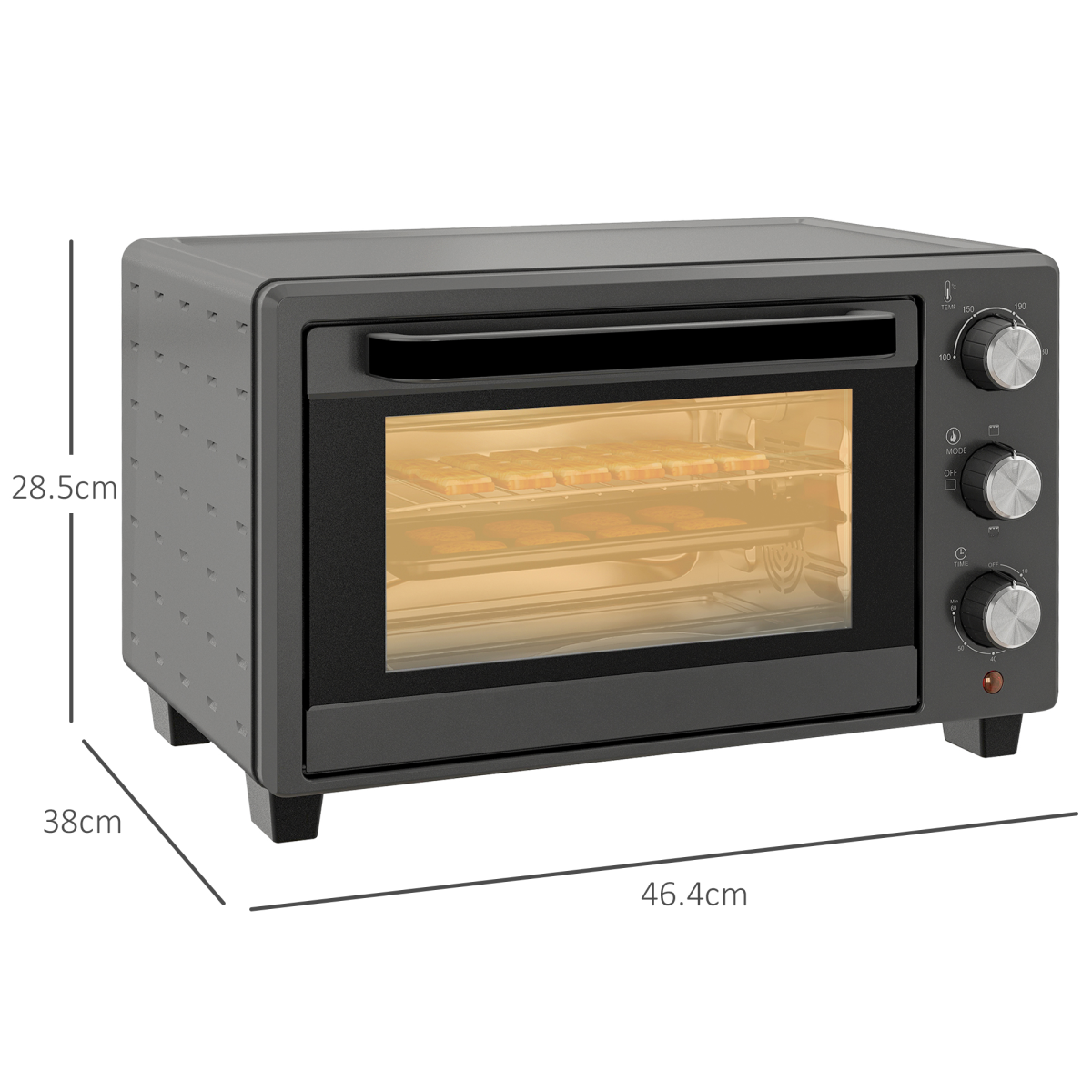 21L Compact Electric Oven with Adjustable Temp & Timer