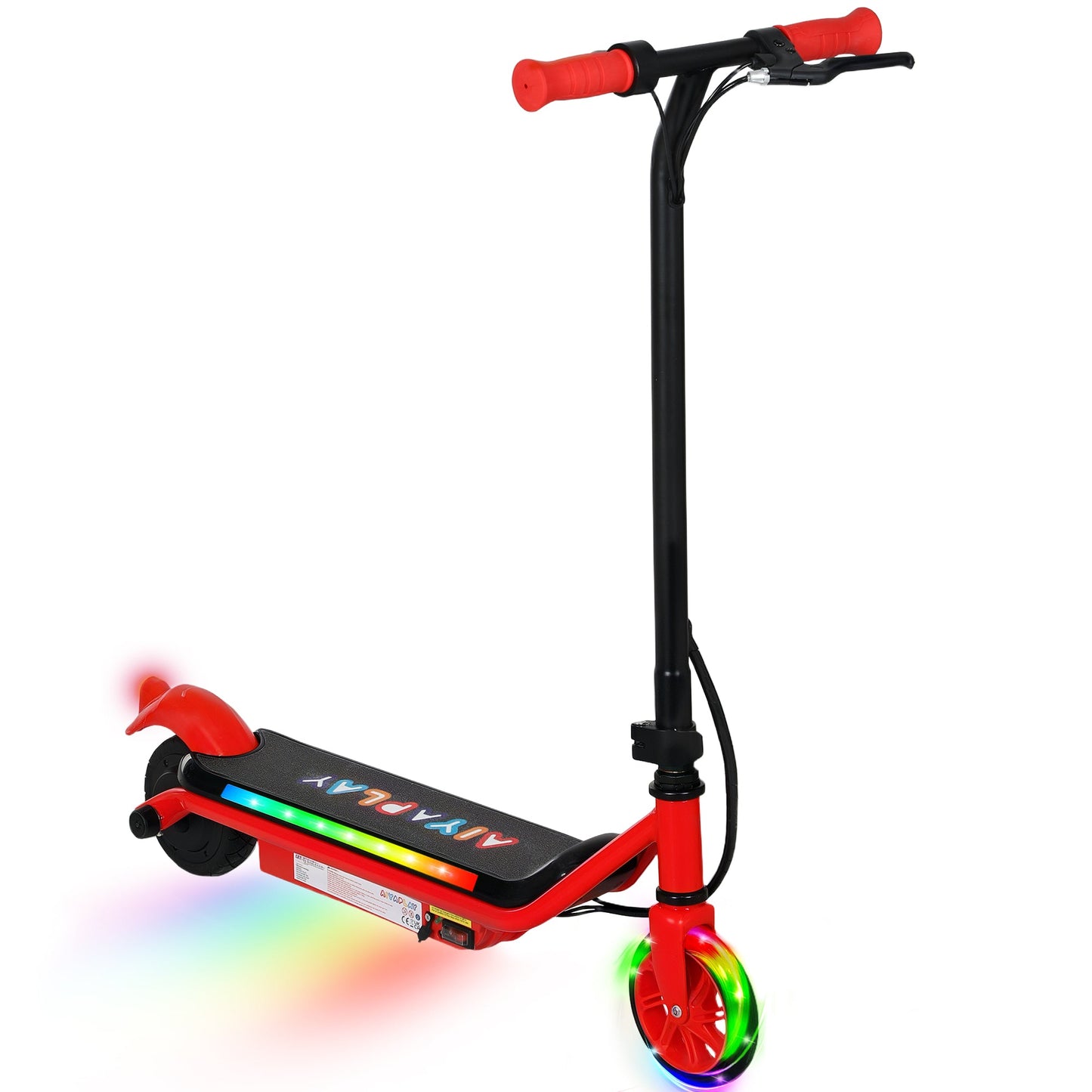 AIYAPLAY Youth Electric Scooter with Dual Brakes & Colorful Lights