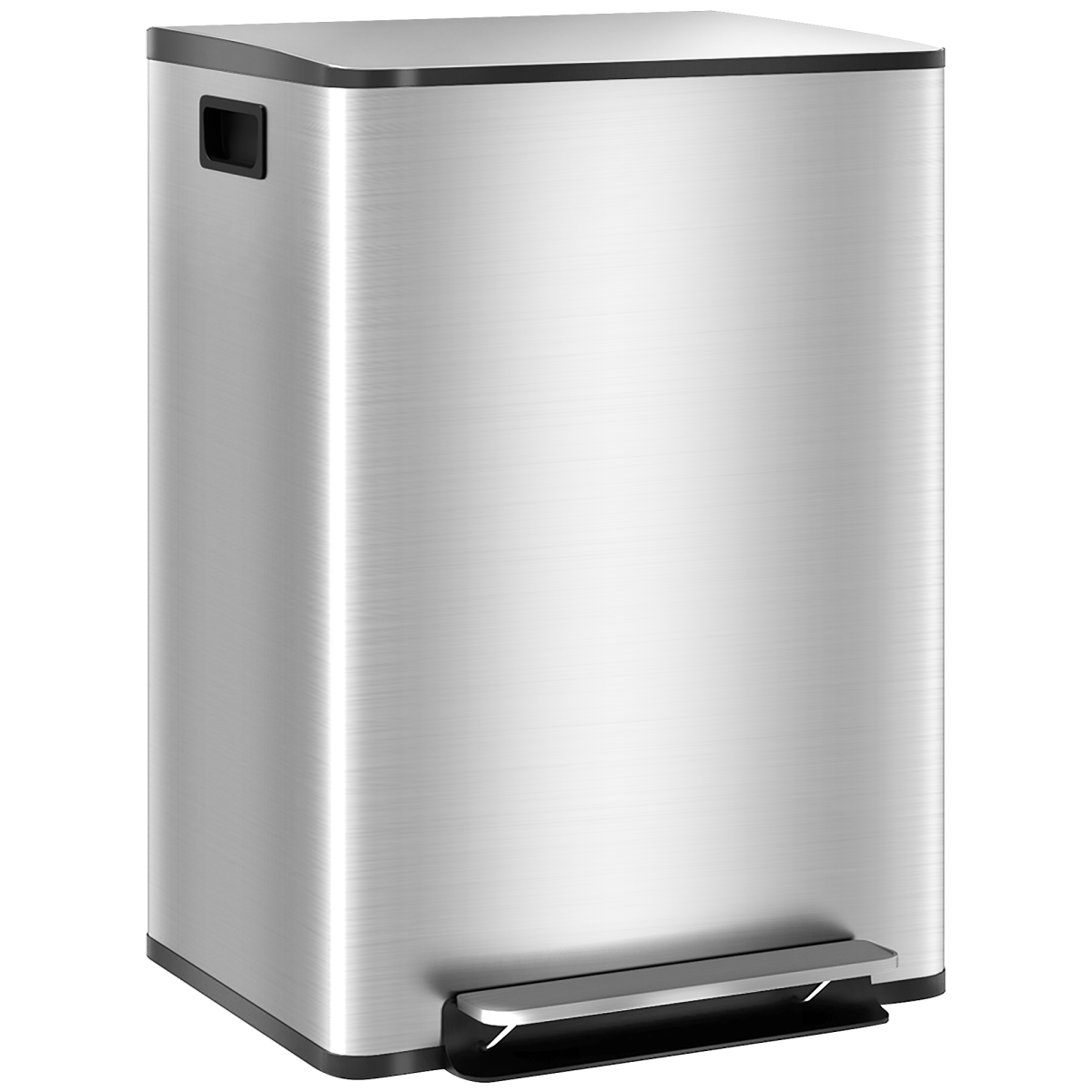 Stainless Steel 25L Double Kitchen Pedal Bin with Soft-Close Lid