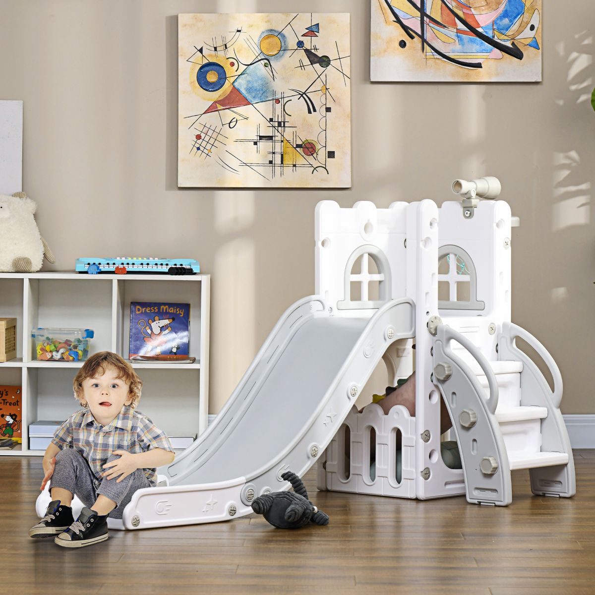 AIYAPLAY 4-in-1 Indoor Kids Slide: Fun & Safe Playset for Toddlers 1-3 Years