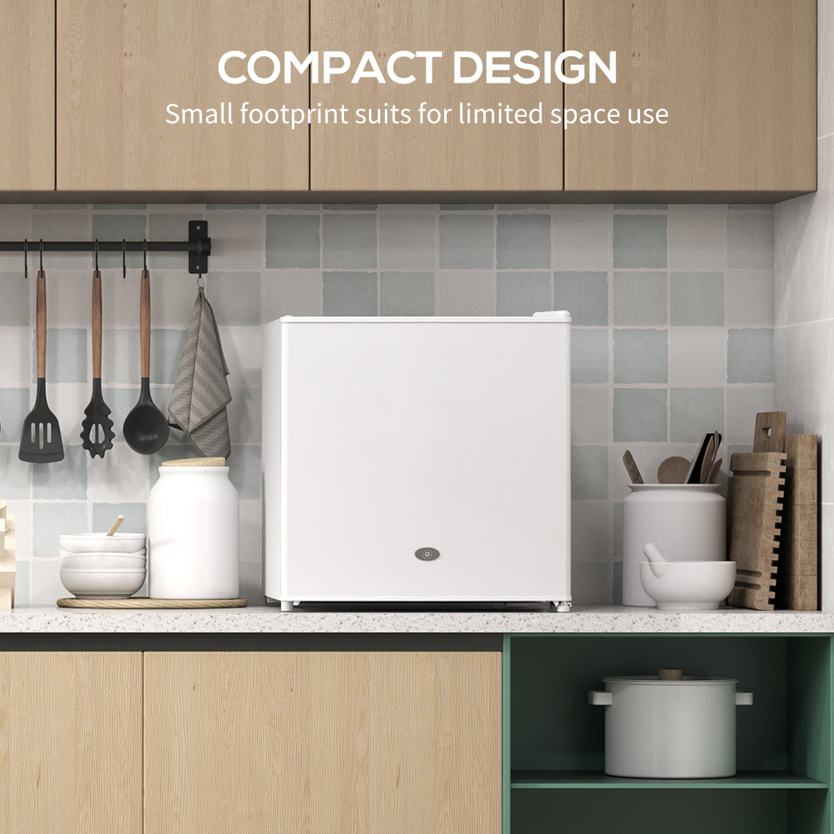 35L Compact Tabletop Freezer - Space-Saving Black Design with Keys