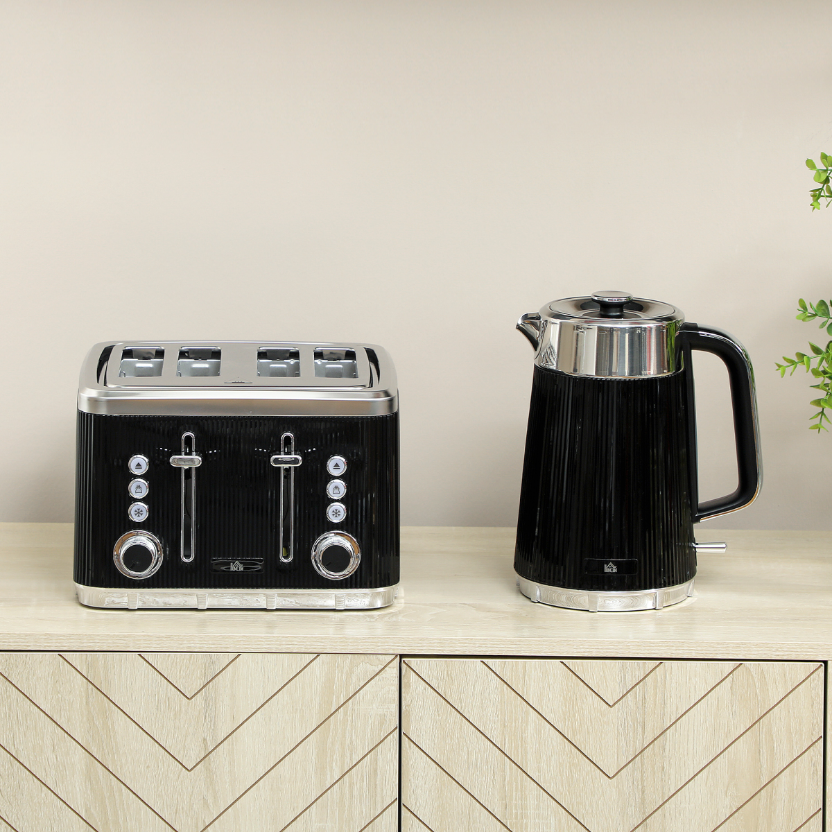 Rapid Boil Kettle & 4-Slice Toaster Set - Stylish Breakfast Essentials!