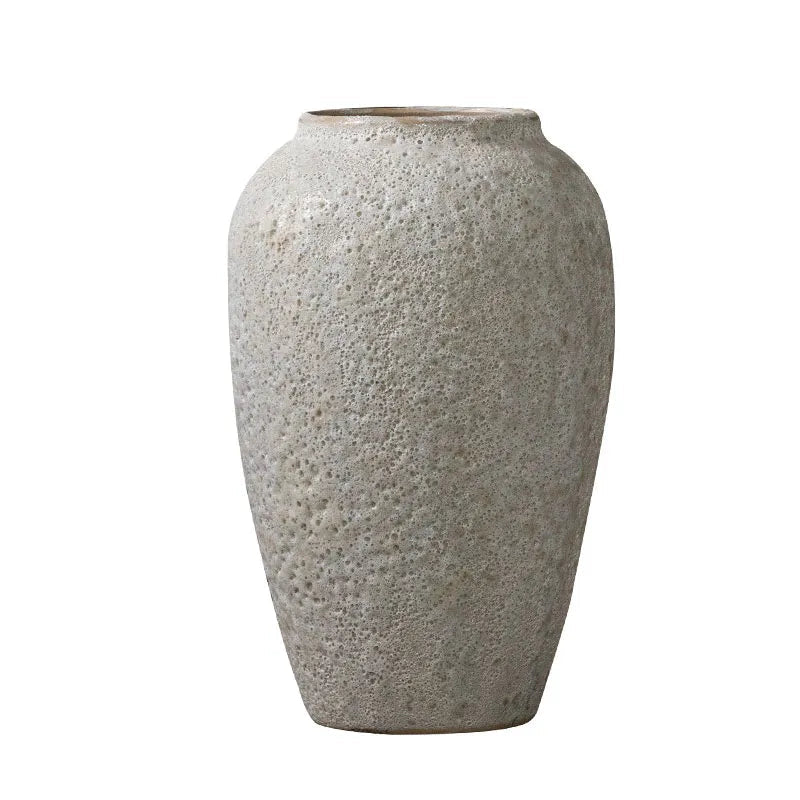 White Luxury Ceramic Decorative Textured Flower Vase - 3 Sizes