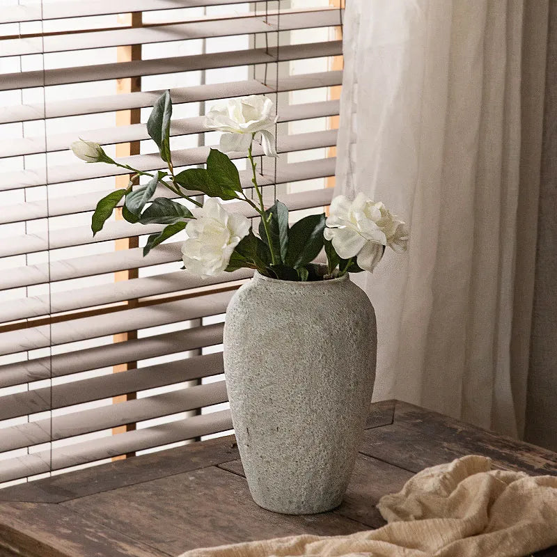 White Luxury Ceramic Decorative Textured Flower Vase - 3 Sizes