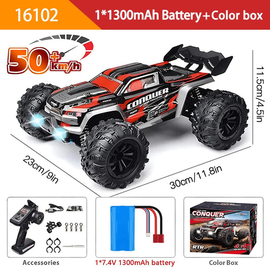 SCY 16102 1:16 High-Speed 4WD RC Monster Truck with LED Lights - Perfect for Kids and Thrilling Drift Action!