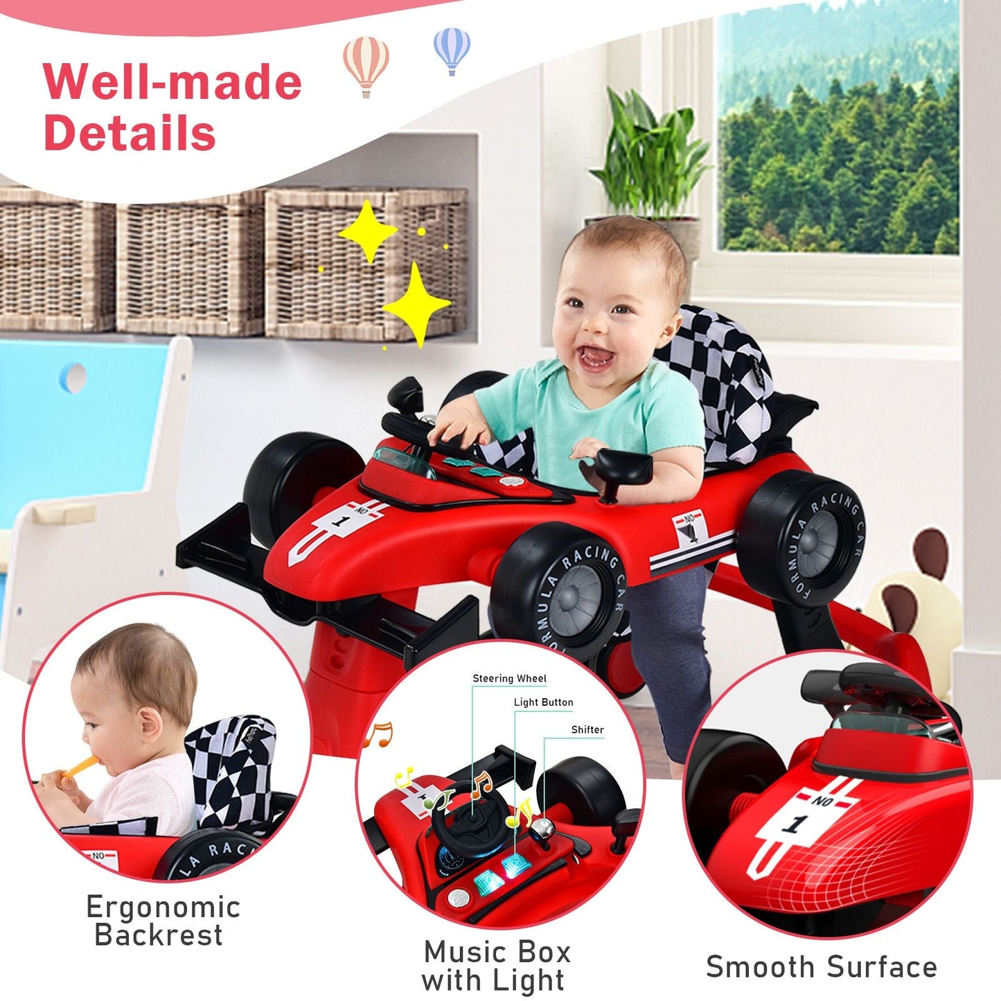 Versatile 4-In-1 Baby Push Walker
