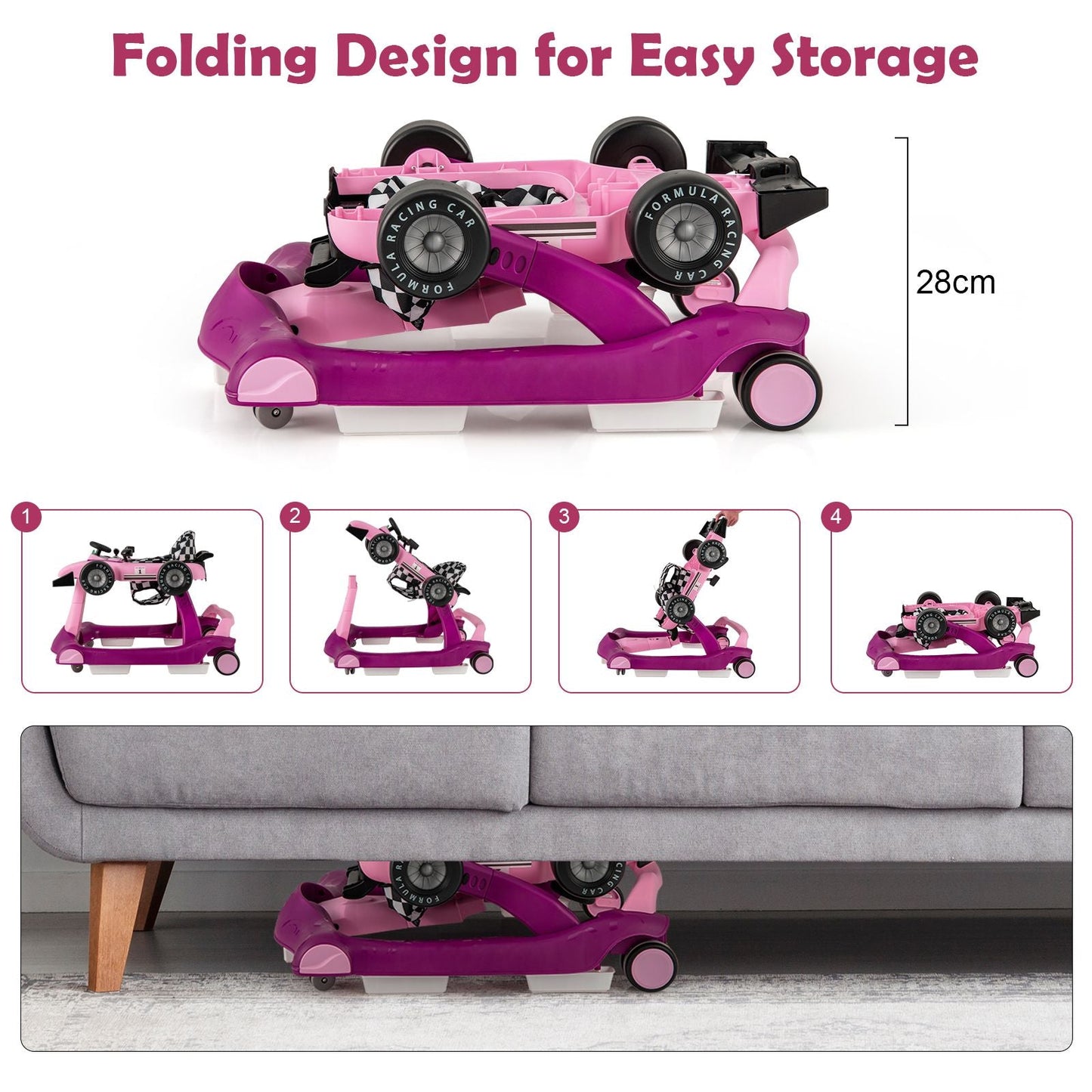 Versatile 4-In-1 Baby Push Walker