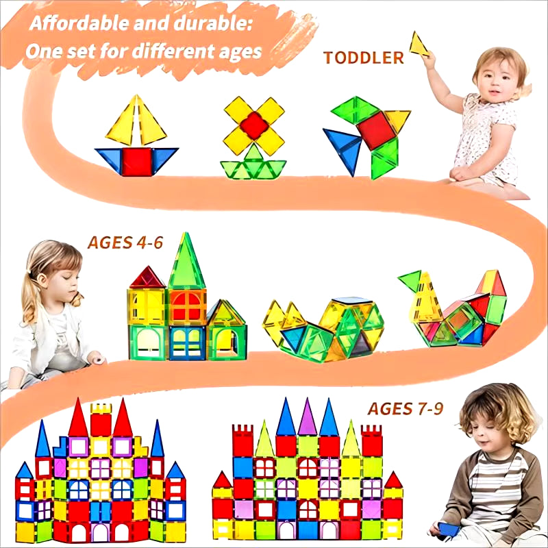 Magblock 66PCS Magnetic Building Blocks Set for Kids Ages 3-10
