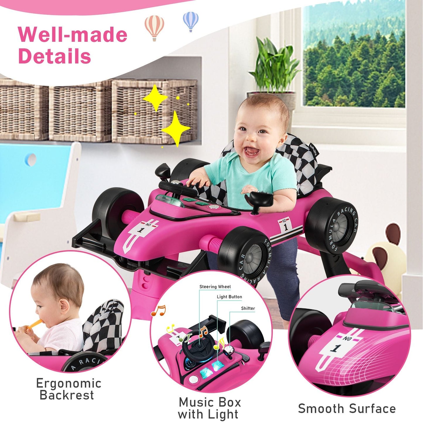 Versatile 4-In-1 Baby Push Walker