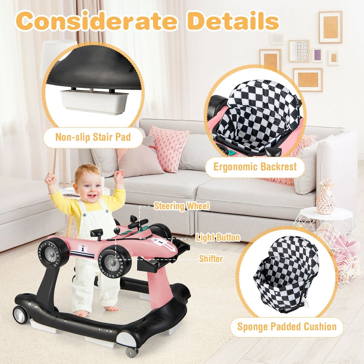 Versatile 4-In-1 Baby Push Walker