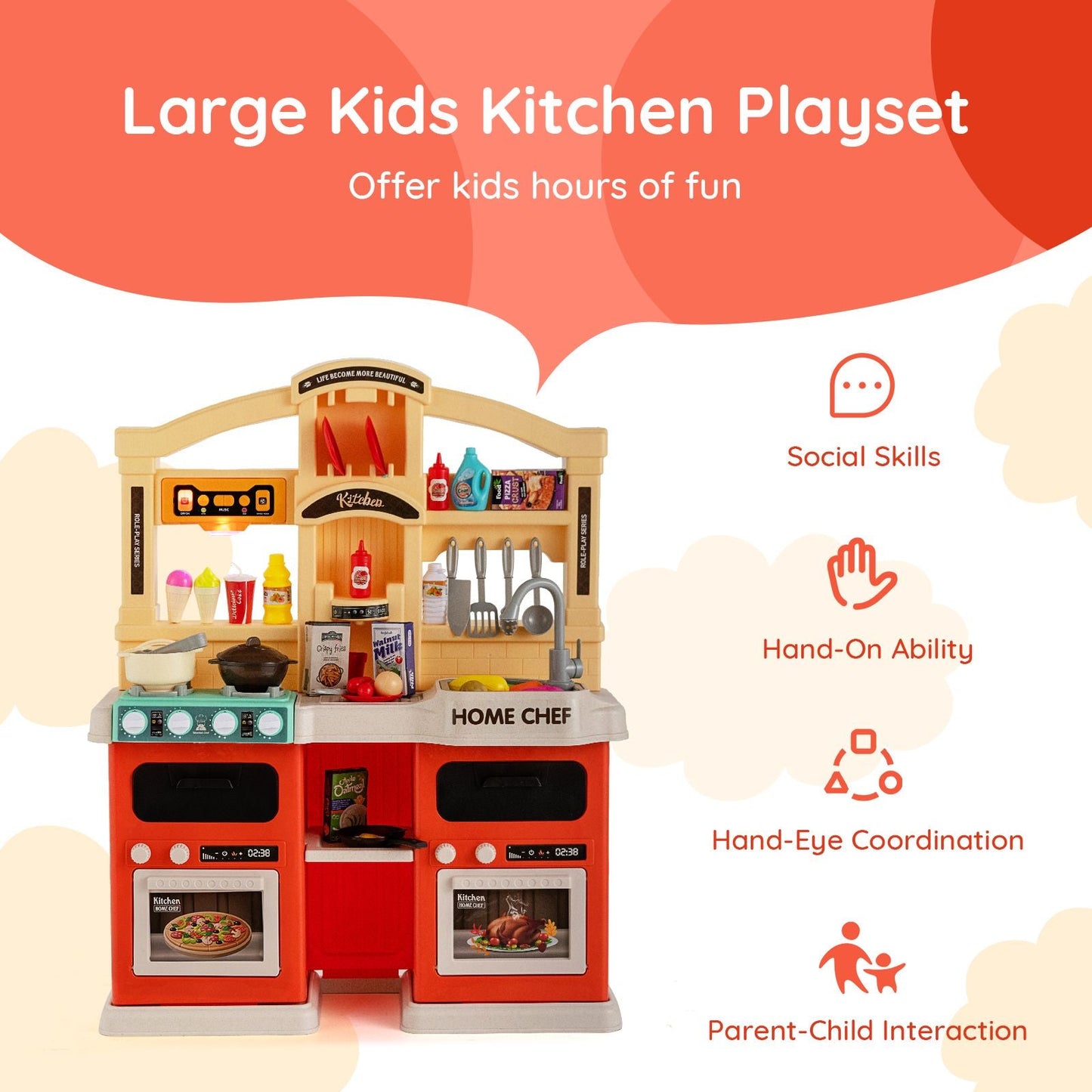 Ultimate 69-Piece Kids Kitchen Playset
