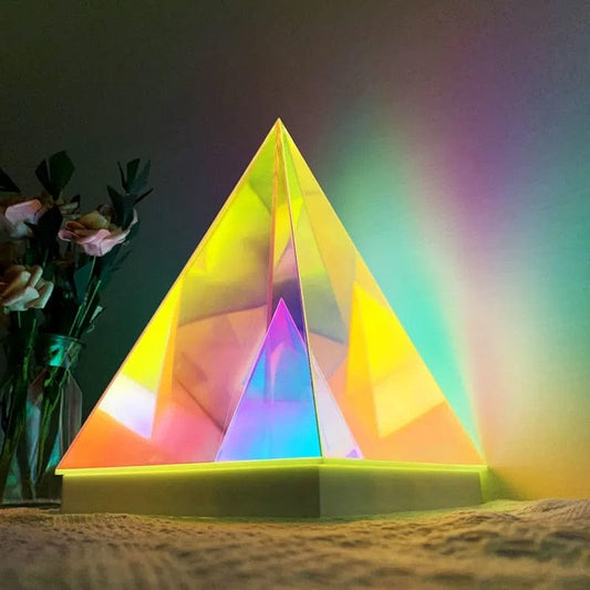 Atmospheric Pyramid Acrylic Lamp - Colorful Table Light