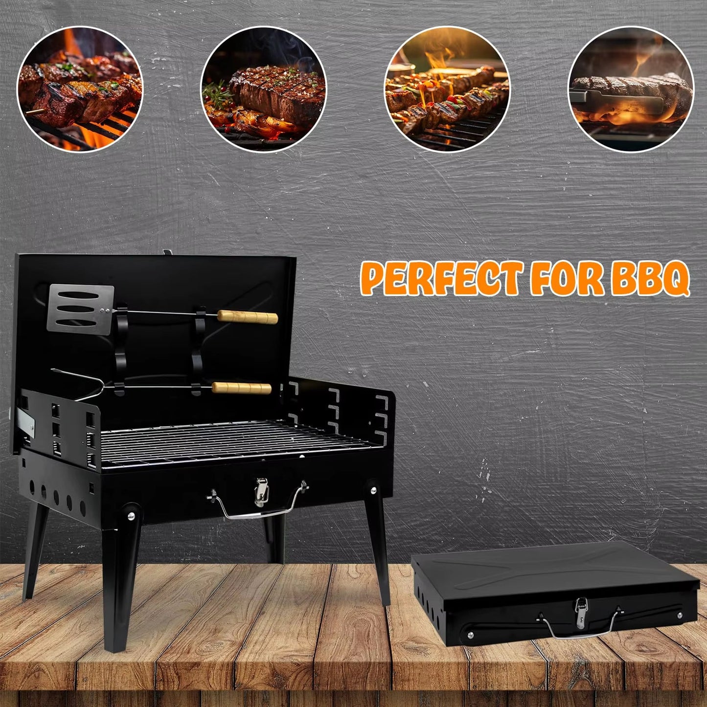 Portable Folding Charcoal Barbecue Grill