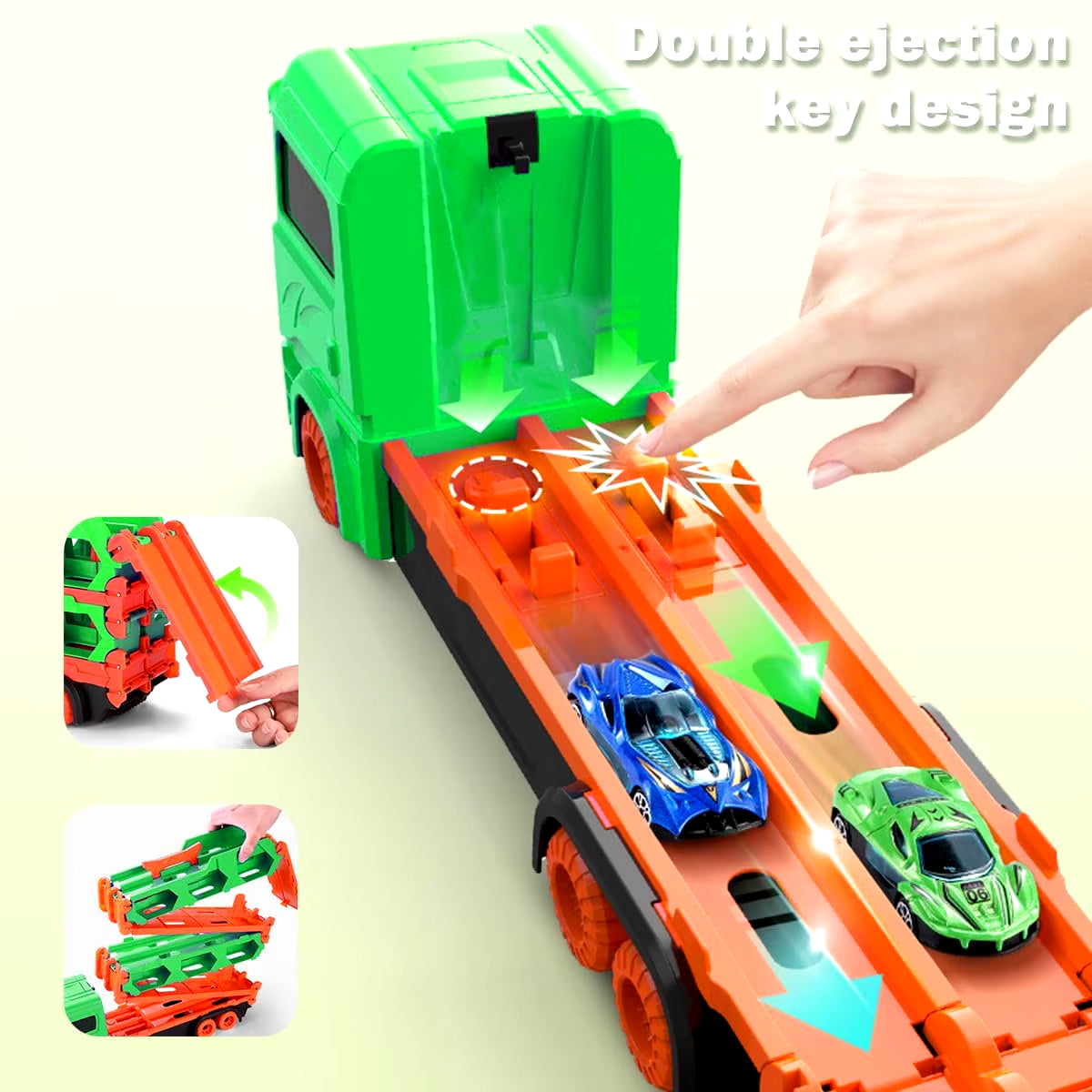Expandable 1.65M Truck 6X Race Cars Toy for Boys Age 3+