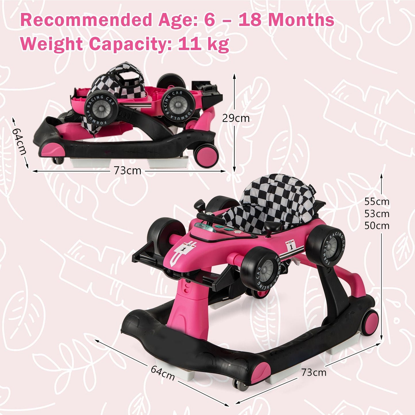 Versatile 4-In-1 Baby Push Walker