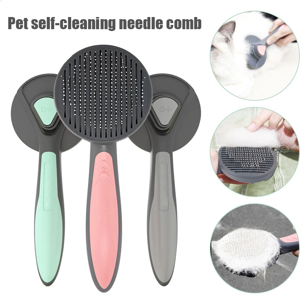 Cat Brush For Long Hair - Comb For Shedding, Cleaning Slicker Brush For Dogs Cats