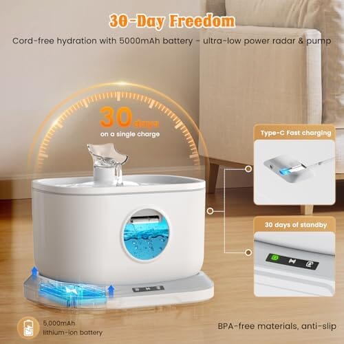 Cat Water Fountain & 4 Packs Replacement Filters