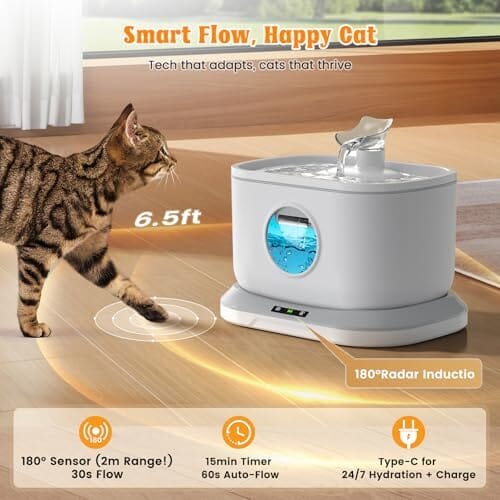 Cat Water Fountain & 4 Packs Replacement Filters