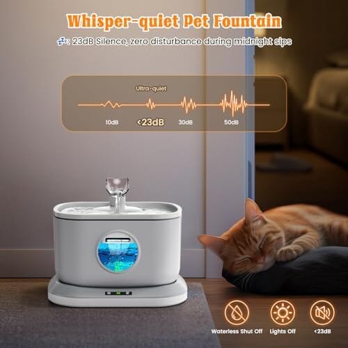 Cat Water Fountain & 4 Packs Replacement Filters