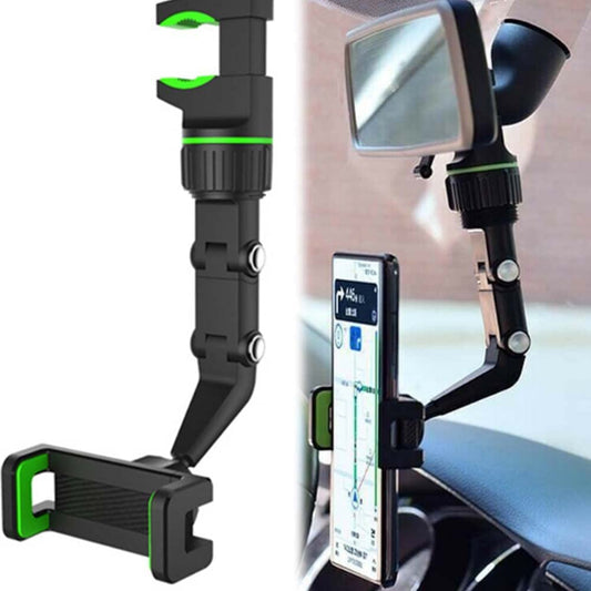 Car Phone Holder - Multifunctional Rearview Rotating  GPS Holder 360°