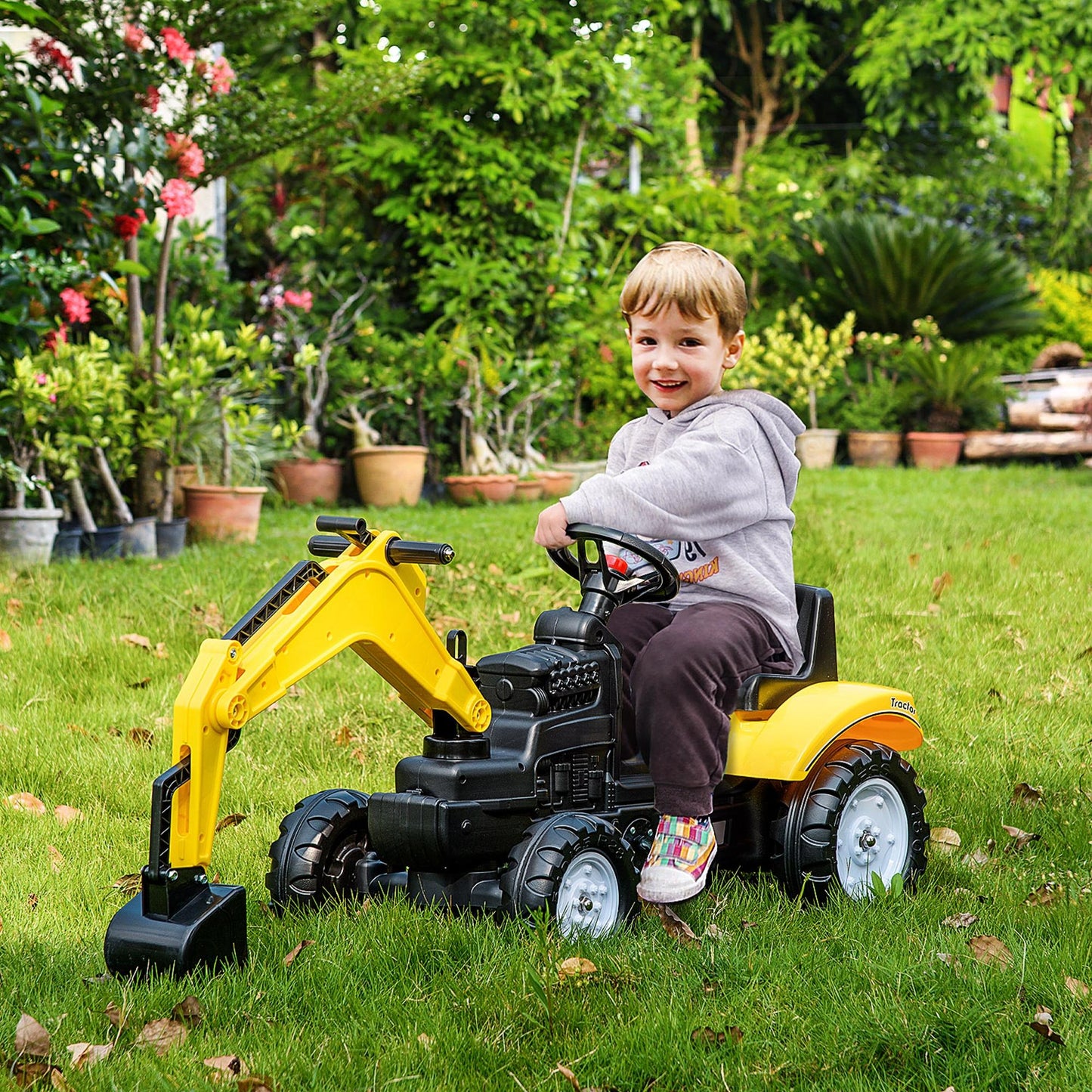 Pedal Power Kids' Ride-On Digger
