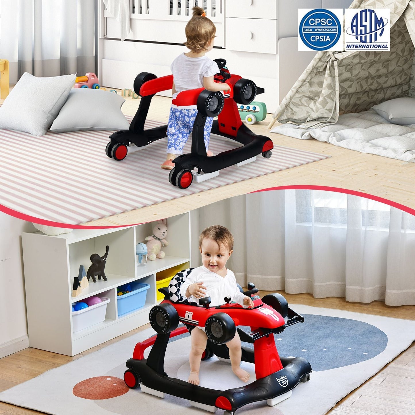 Versatile 4-In-1 Baby Push Walker