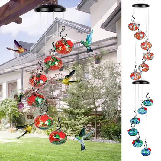 Chime N Dine Hummingbird Haven - Handcrafted Feeder for Birds