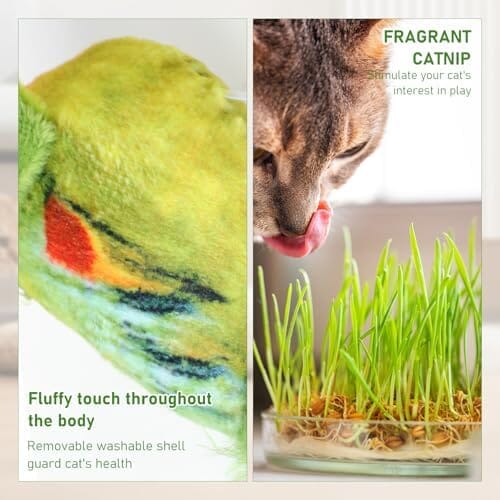 Chirping Bird Cat Toy, Interactive Sound Simulation Sparrow Bird for Cats