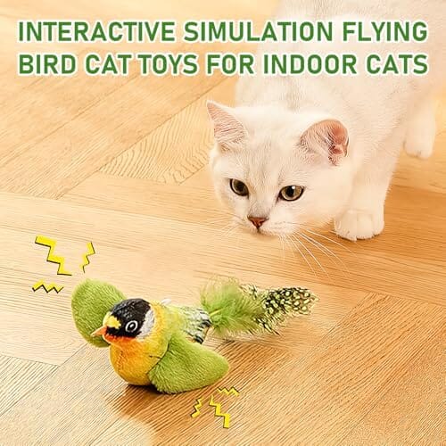 Chirping Bird Cat Toy, Interactive Sound Simulation Sparrow Bird for Cats