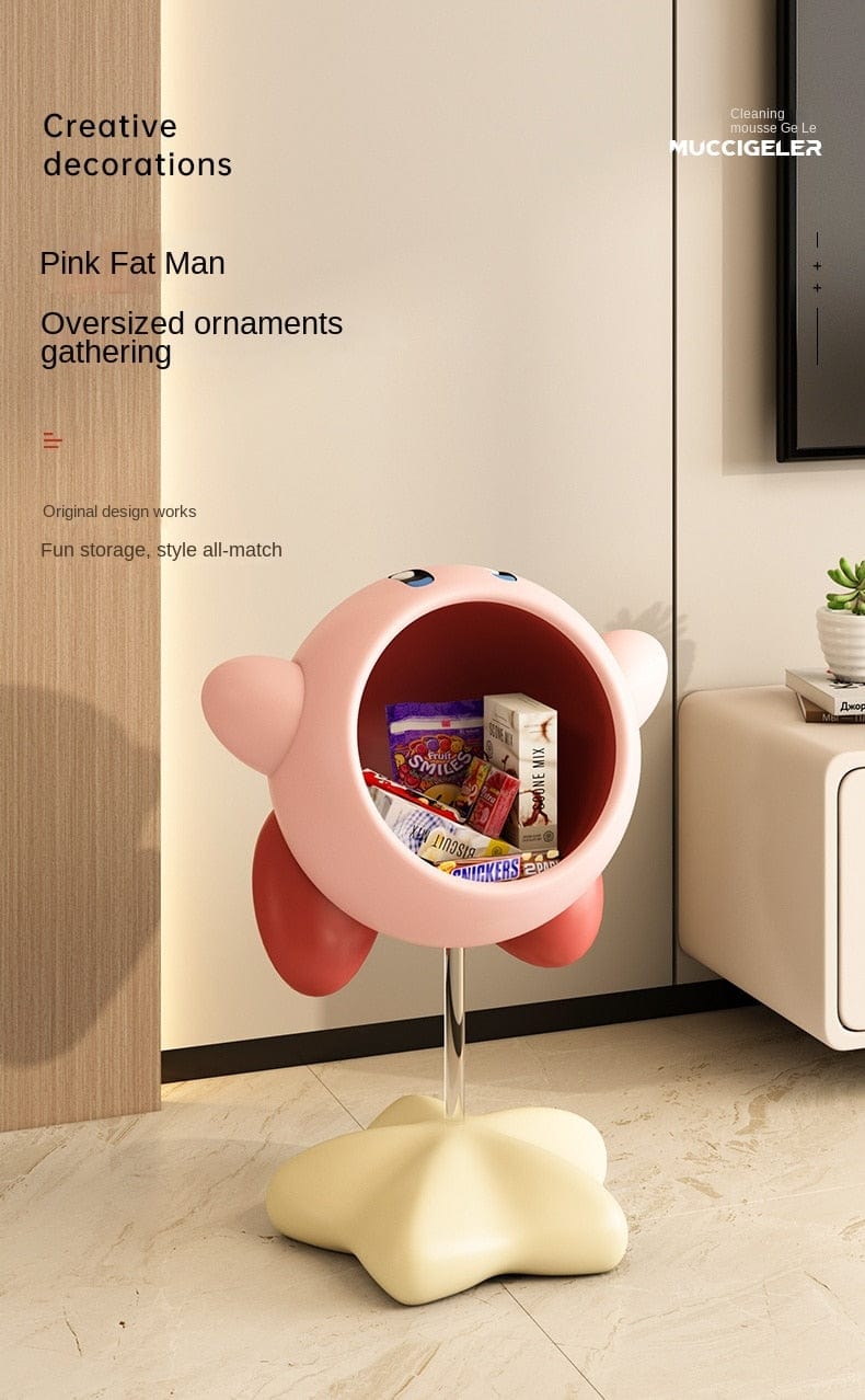 Creative Pink Fat Man Book & Snack Shelf