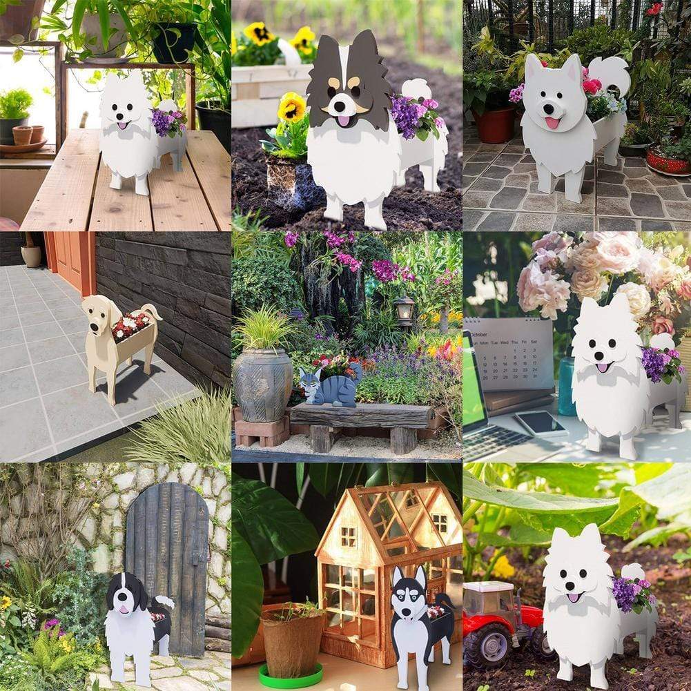 Cute Hand-made Dog-shaped Flower Pots Planter