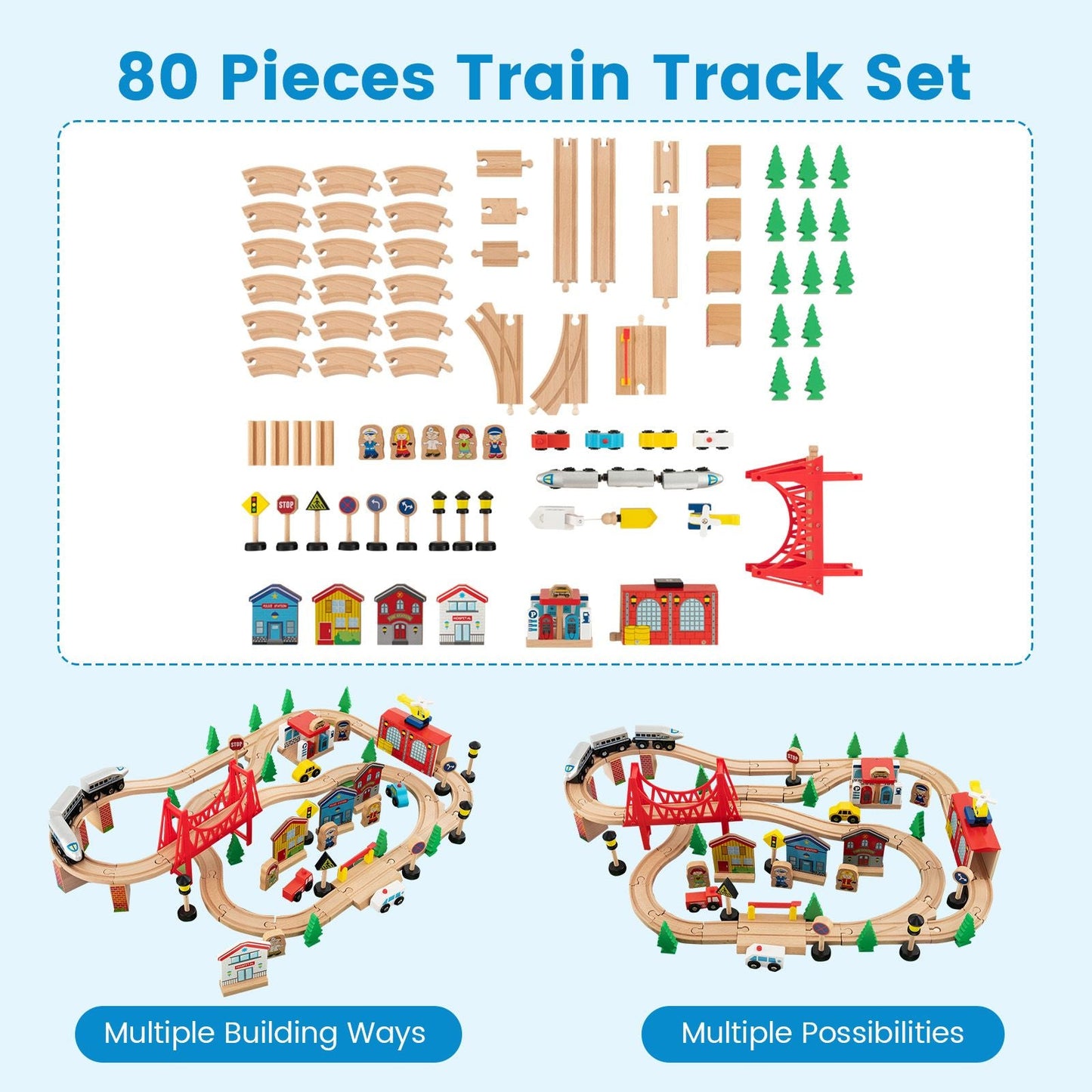 Ultimate 80-Piece Wooden Activity Playset