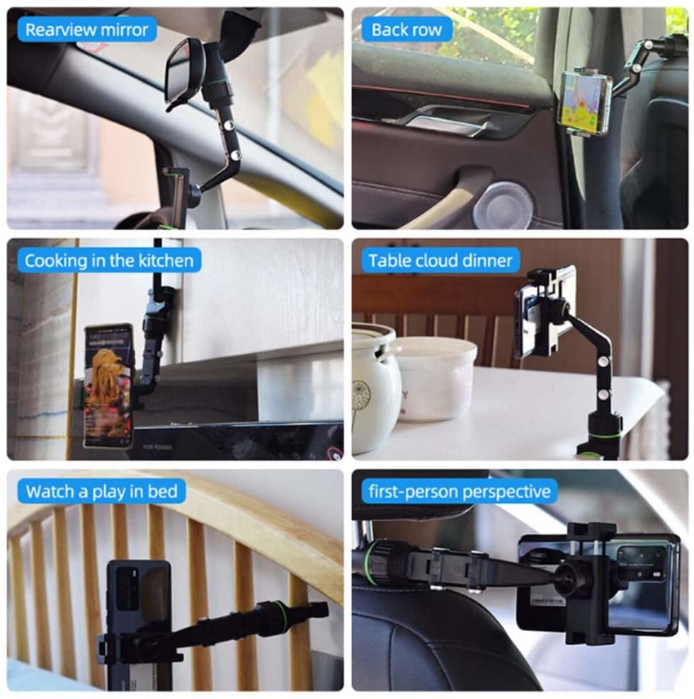 Car Phone Holder - Multifunctional Rearview Rotating  GPS Holder 360°