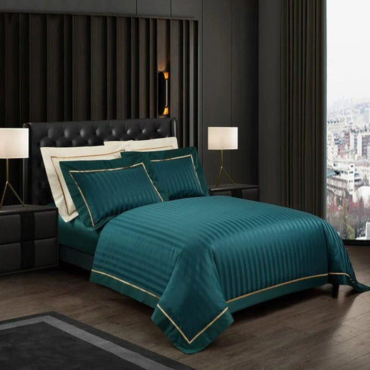 Prestige Emerald Green Duvet Cover Set (Long-Staple Sateen Cotton)