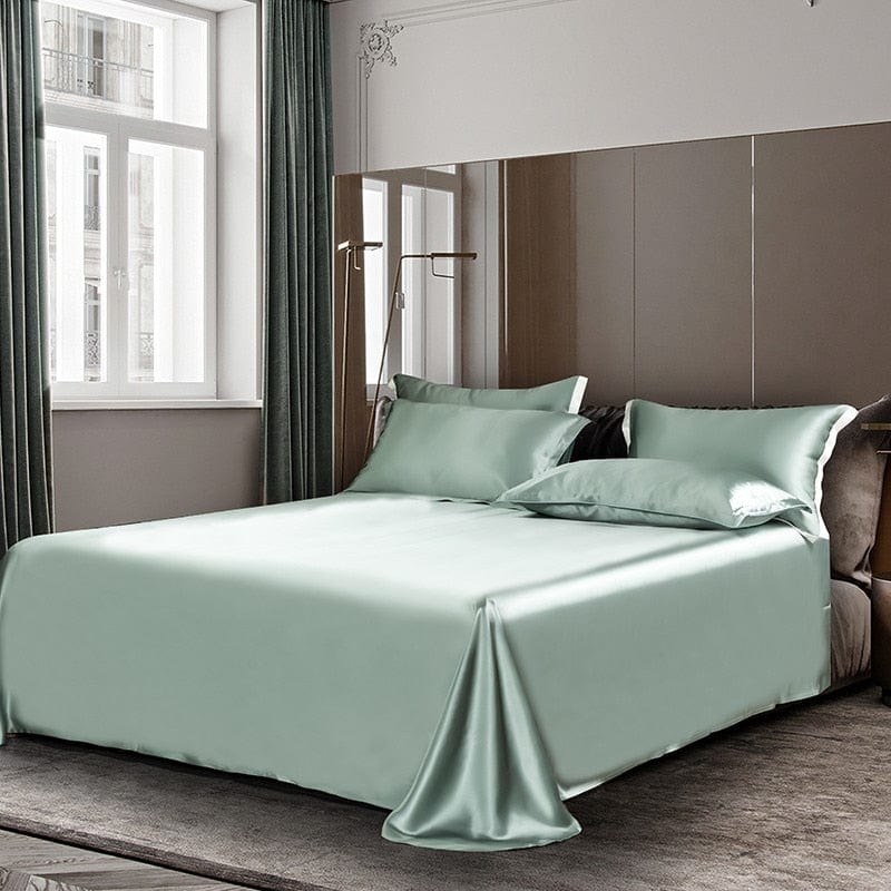 Premium Teal Mulberry Silk Bedding Set