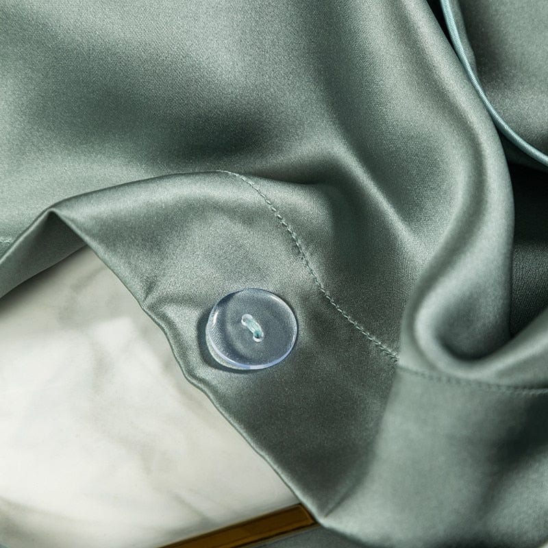 Premium Teal Mulberry Silk Bedding Set