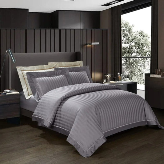 Prestige Grey Duvet Cover Set (Long-Staple Sateen Cotton)