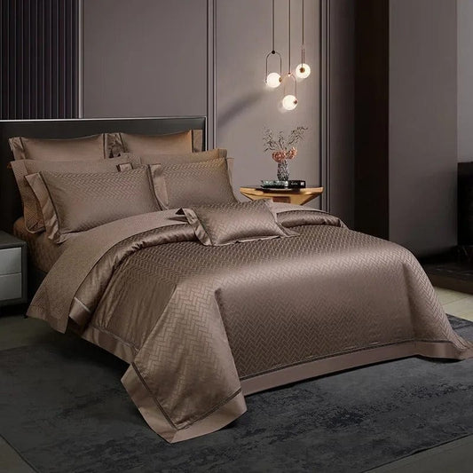 Elegance Brown Duvet Cover Set (Long-Staple Sateen Cotton)