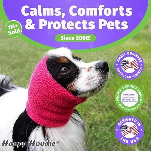 Dog & Cat Calming Band - Anxiety Relief/Noise Protection-Grooming-Thunder-Fireworks 2 Pack