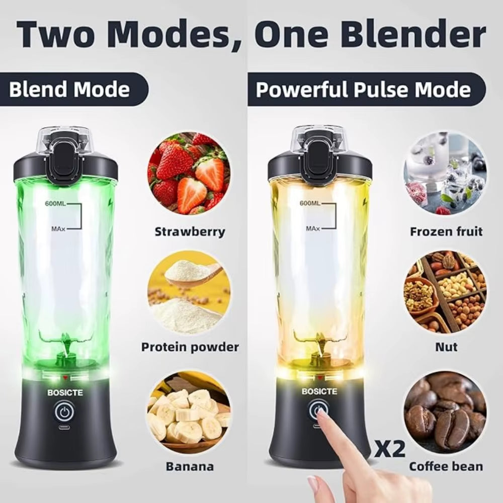 4000Mah Portable Juicer Mixer Cup 600ML with 6 Blades