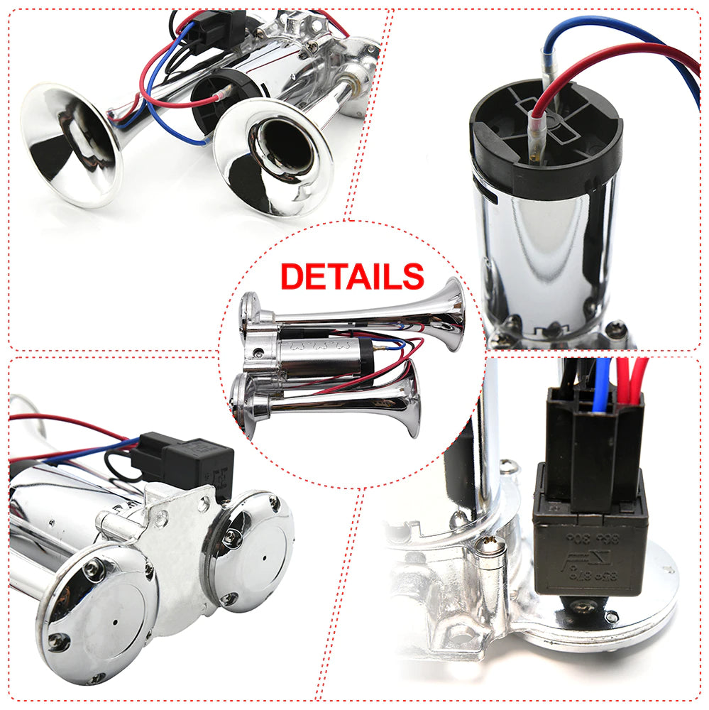 Car Electric Dual Horn Truck Boat Train Speaker: Loudest Trumpets 600DB