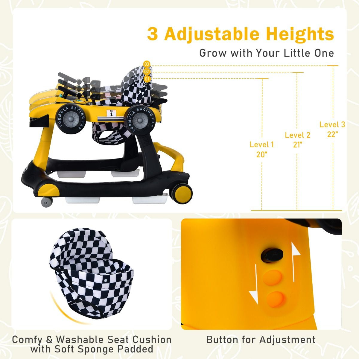 Versatile 4-In-1 Baby Push Walker