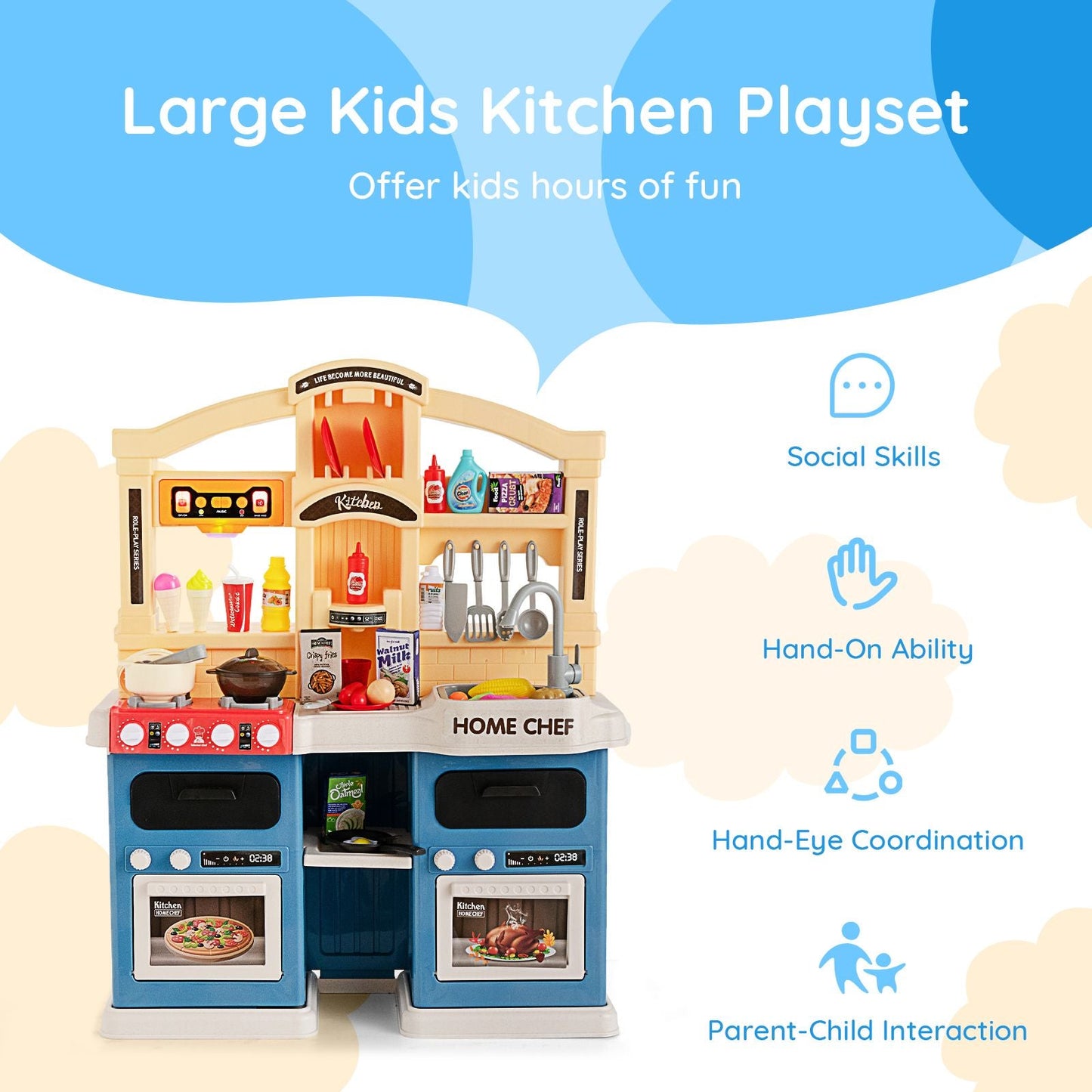 Ultimate 69-Piece Kids Kitchen Playset