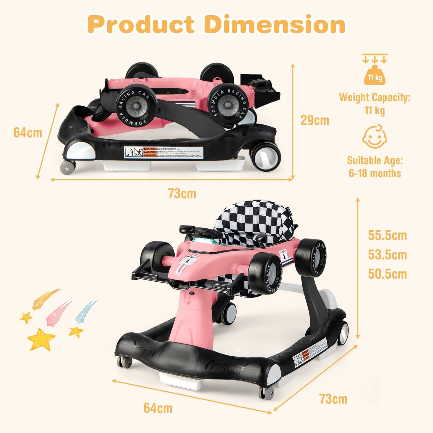 Versatile 4-In-1 Baby Push Walker