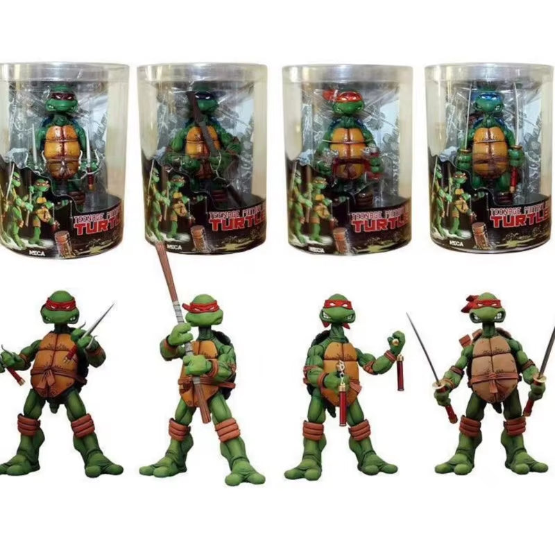 NECA Teenage Mutant Ninja Turtles Anime Action Figure Collection Gift for Kids 4Pcs/Set